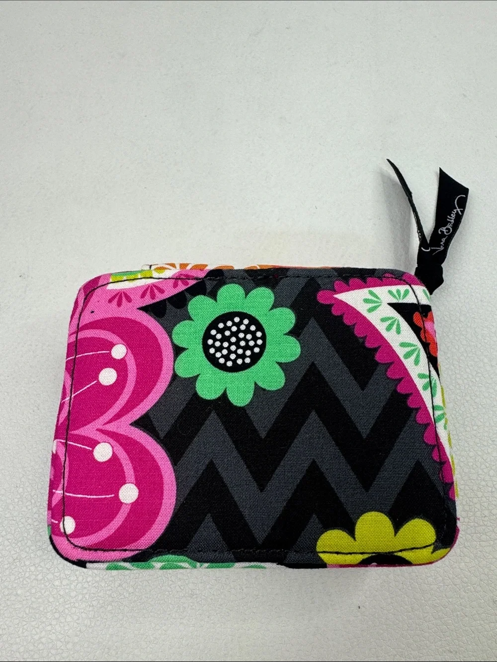 Vera Bradley Bright Paisley Zip Pill Case Pink, Orange, Lime & Black New NWOT